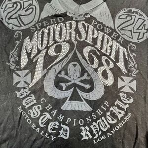 Laculture Women's Short Sleeve Motorspirit 1968 Graphic Tee Black Size Small NWT